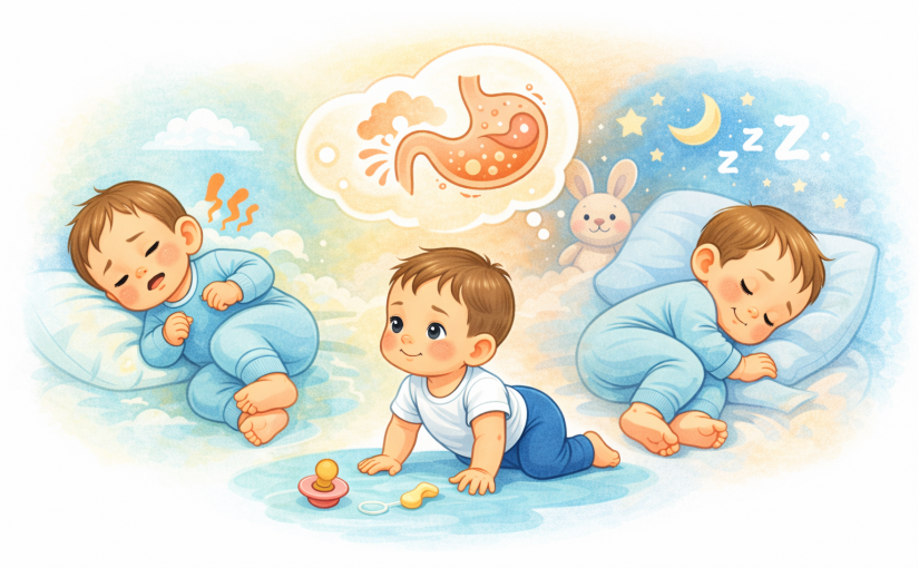 bébé qui a des problèmes digestifs, de motricité ou de sommeil