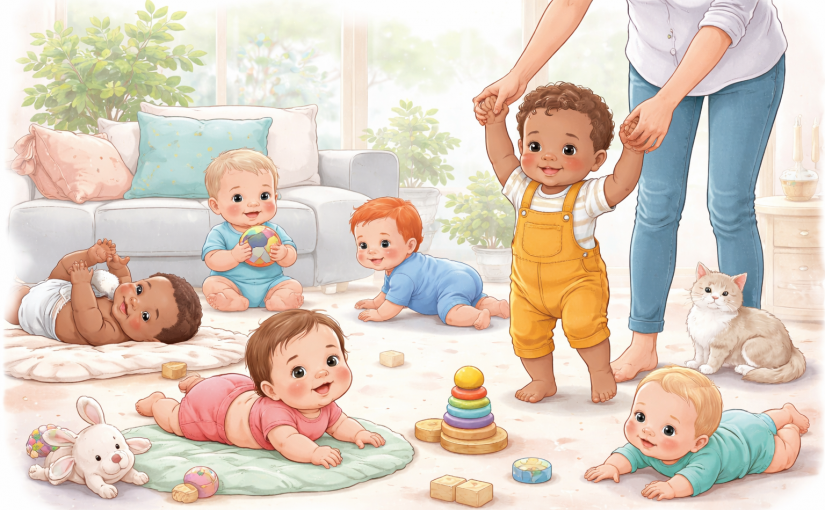 développement moteur, repères mois par mois