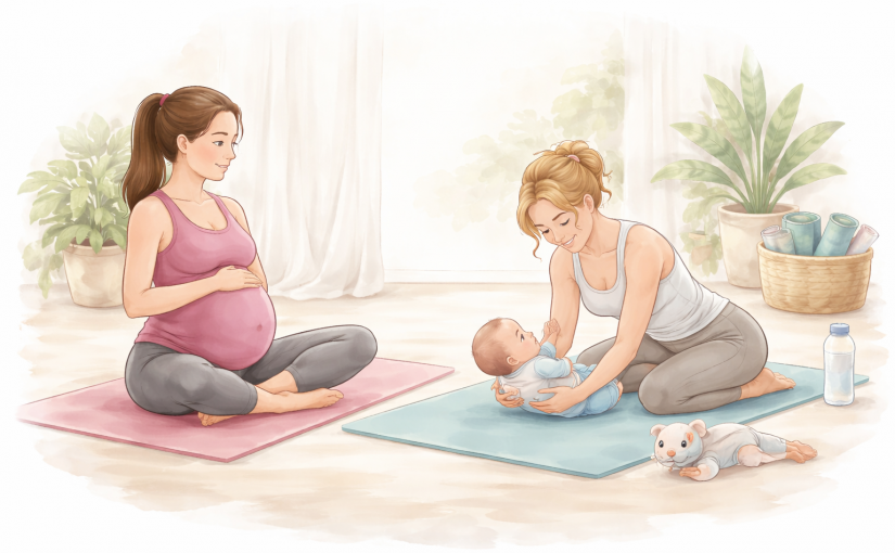 yoga femme enceinte, post partum avec bébé